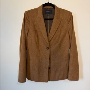 $1258 Lafayette 148 New York 100% cashmere structured brown blazer size 10